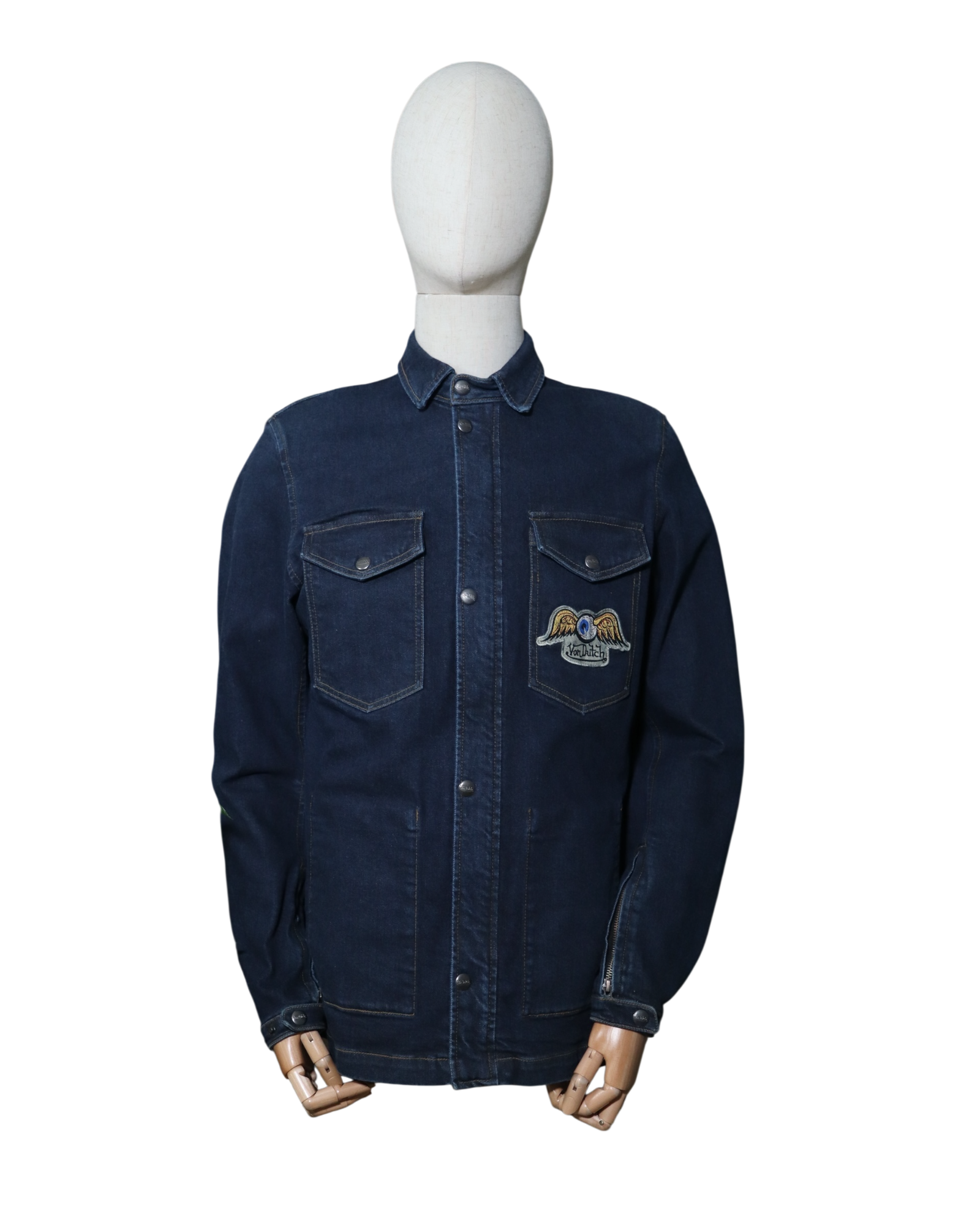 HELSTONS CAPTAIN TOILE DENIM BLEU DIRTY - L
