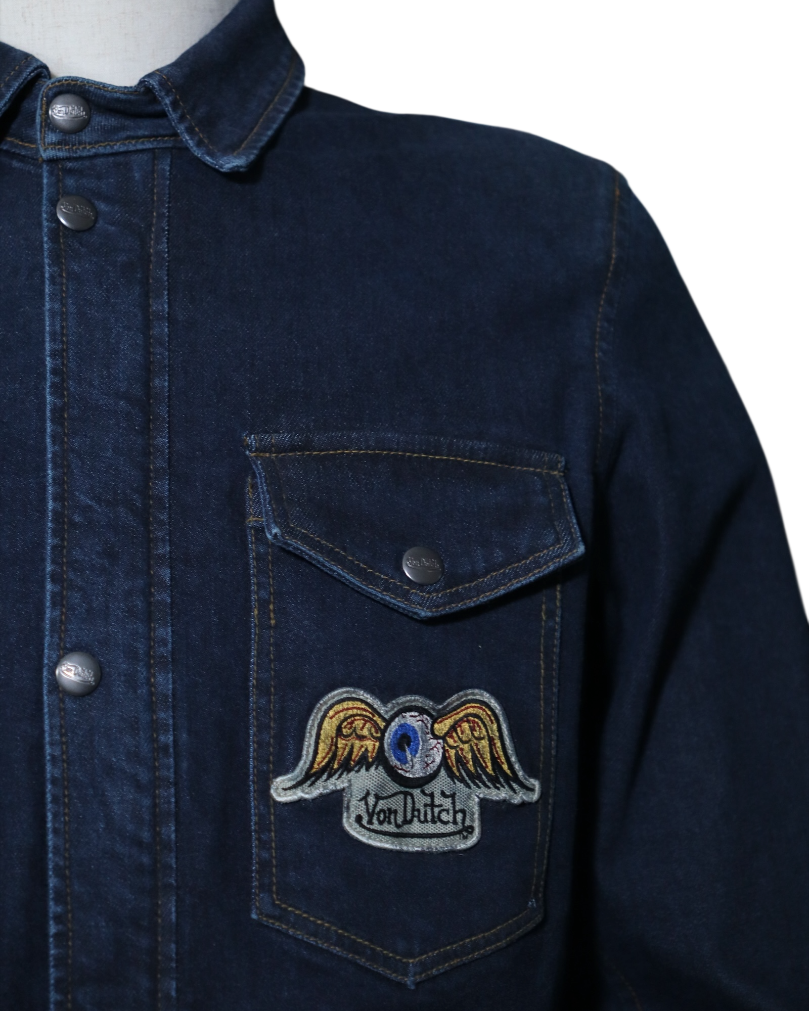HELSTONS CAPTAIN TOILE DENIM BLEU DIRTY - L