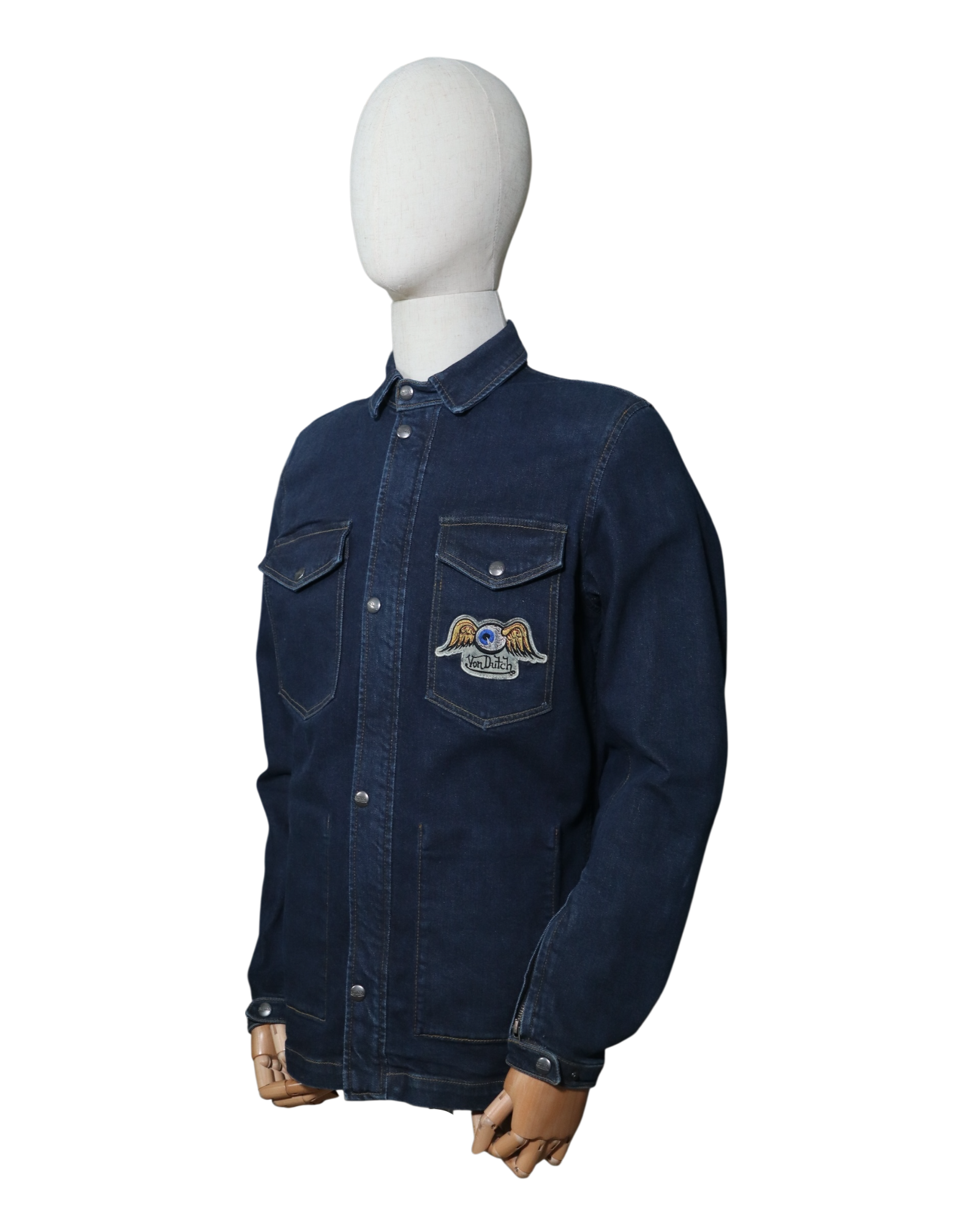HELSTONS CAPTAIN TOILE DENIM BLEU DIRTY - L