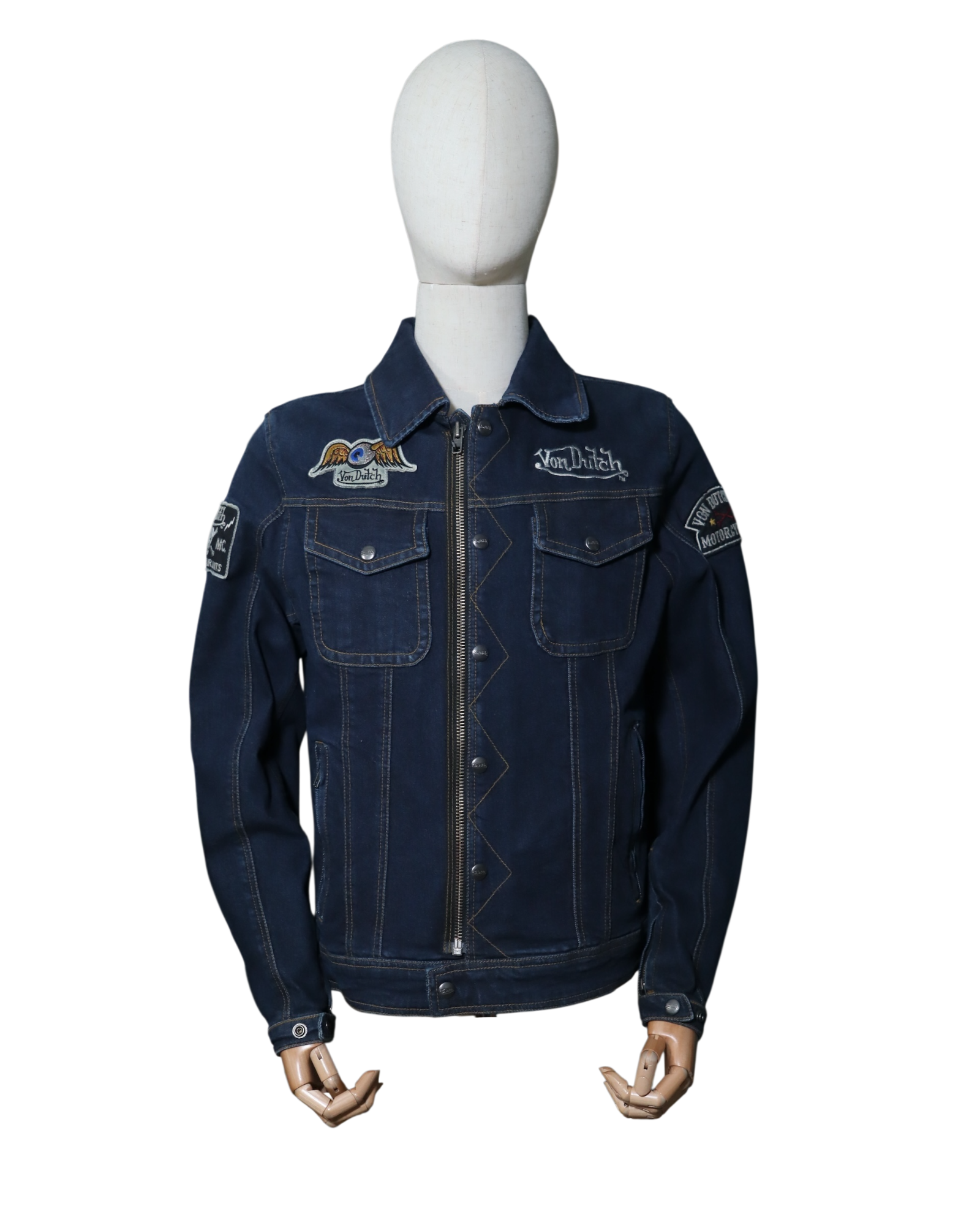HELSTONS WESTY TOILE DENIM BLEU DIRTY - L