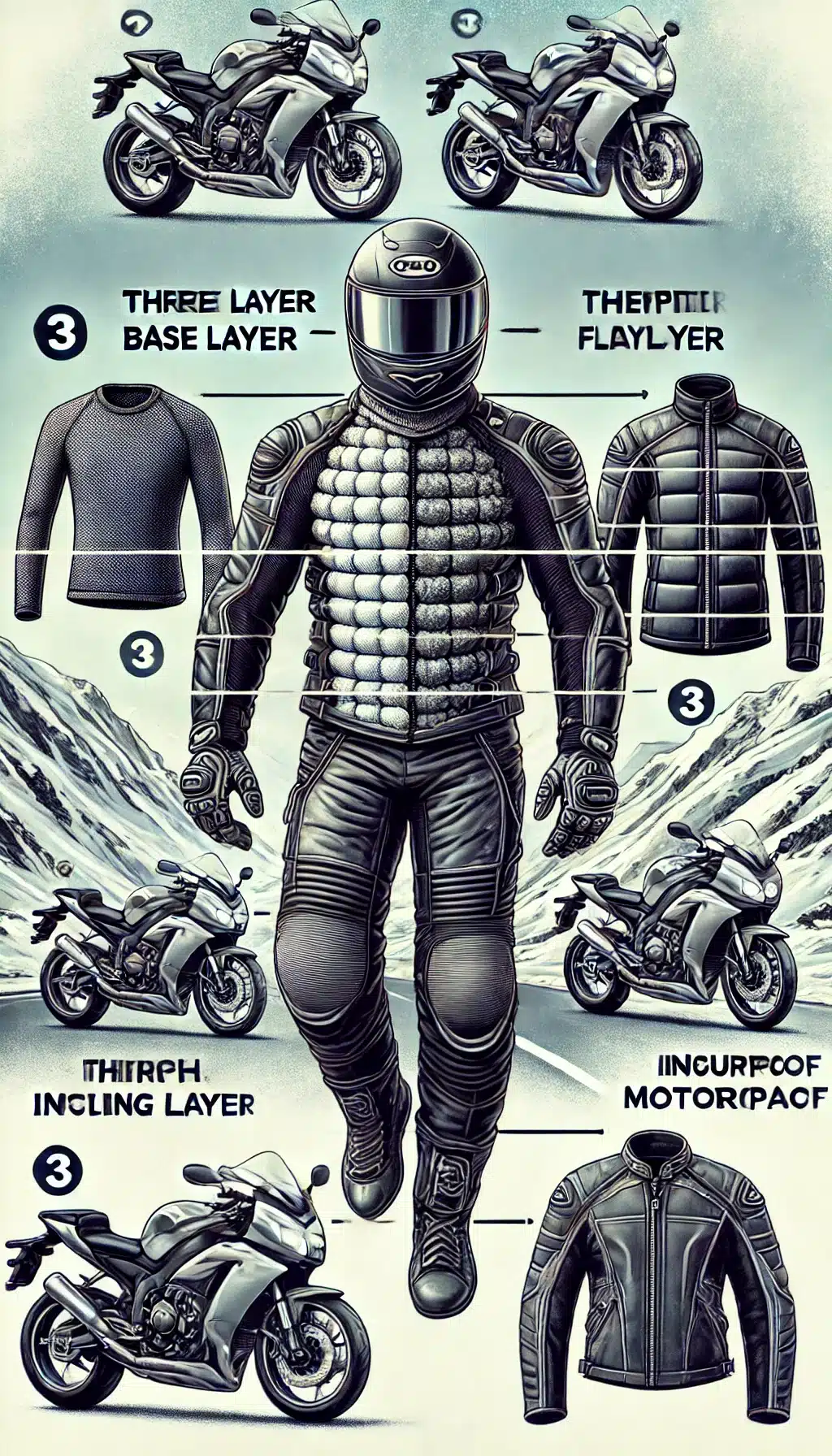 regle des 3 couches en moto