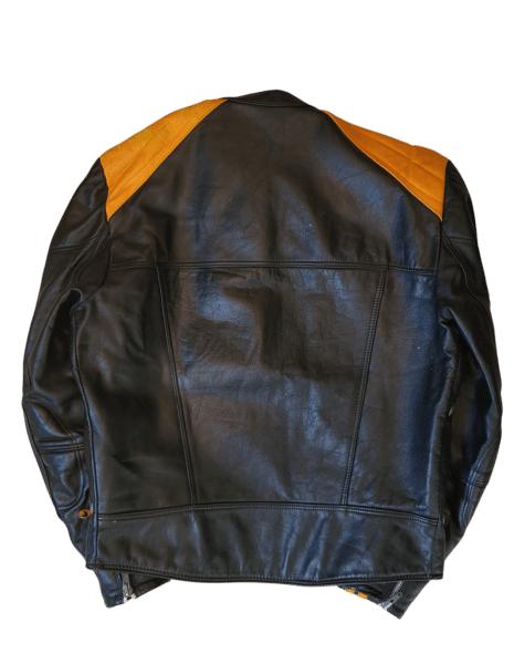cuir vintage furygan femme XXL noir et orange