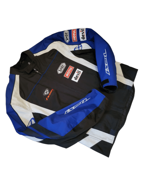 Veste ixon homme xl noir blanc bleu reconditionné moto