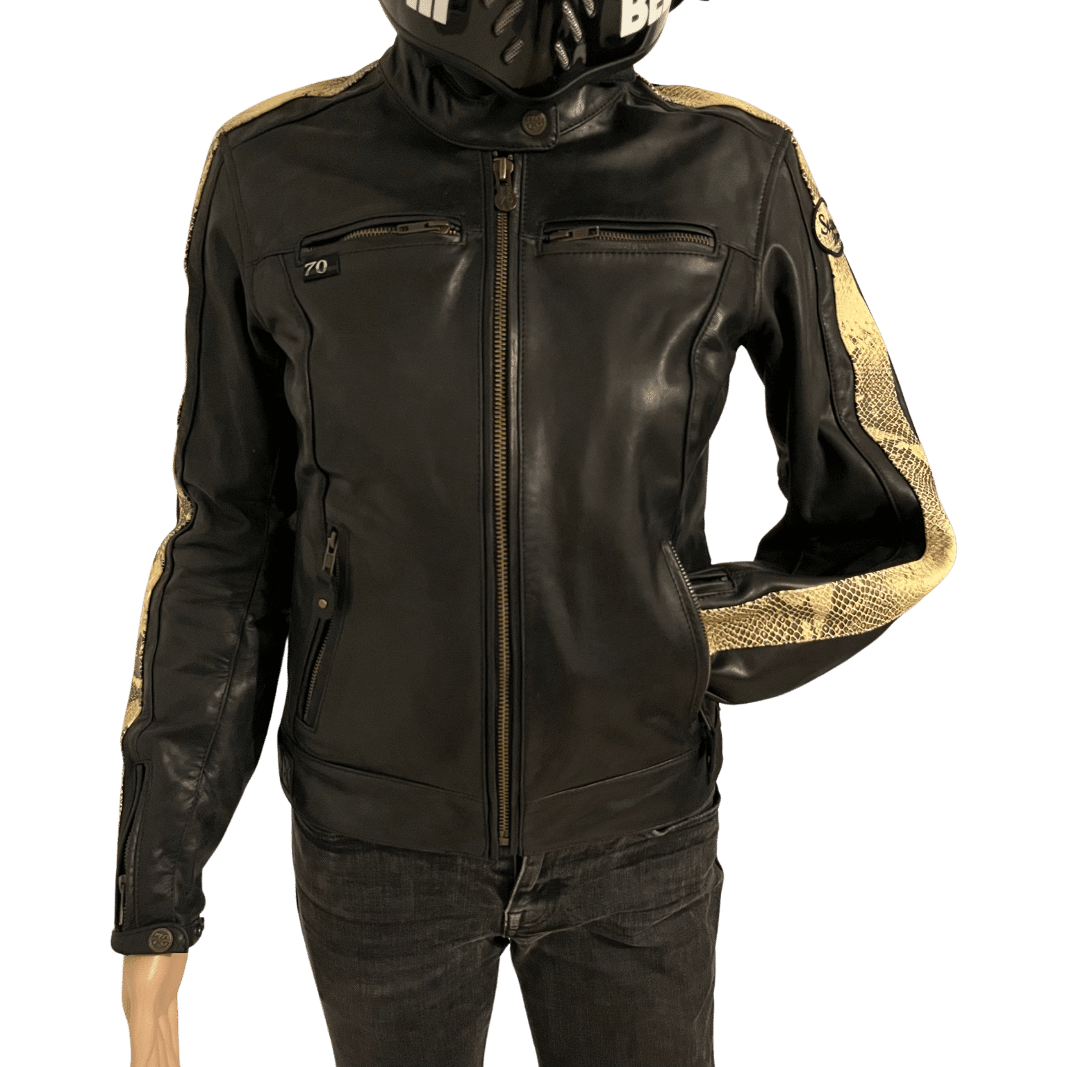 Cuir moto segura femme XS occasion de face Cuir moto segura femme XS occasion