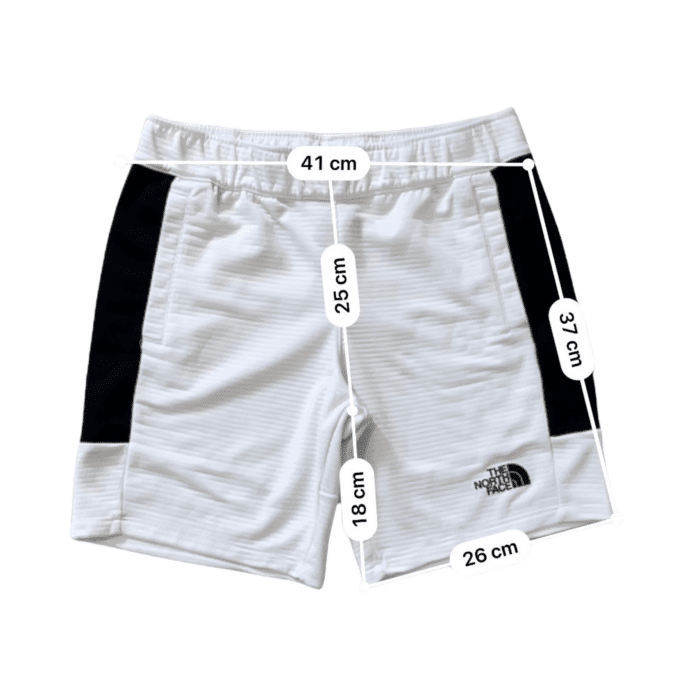 mesure et guide taille en cm short the north face blanc homme