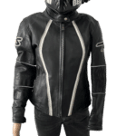 Blouson moto Helstons femme en cuir taille M, protections CE, style rétro, doublure amovible, bon état.