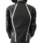 Blouson moto Helstons femme en cuir taille M, protections CE, style rétro, doublure amovible, bon état.