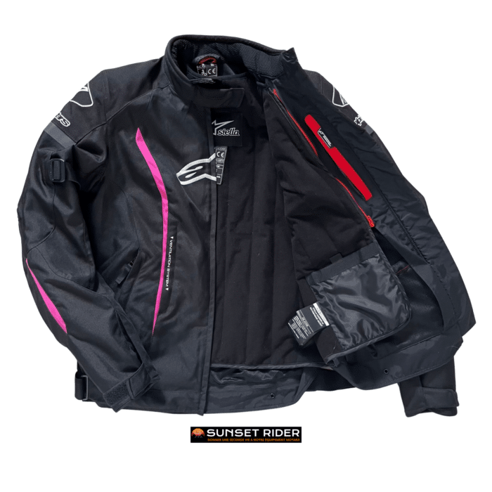 equipement motard occasion alpinestar noir et rose