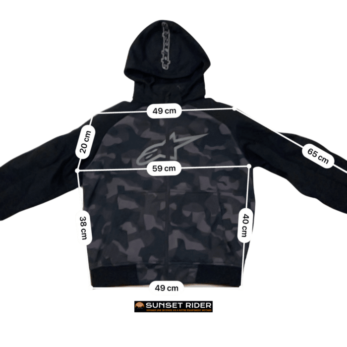 Mesures et guide des tailles en cm Sweat moto Alpinestars L Homme