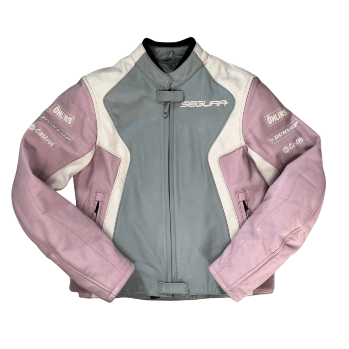 segura vintage cuir femme t2 M rose et blanc
