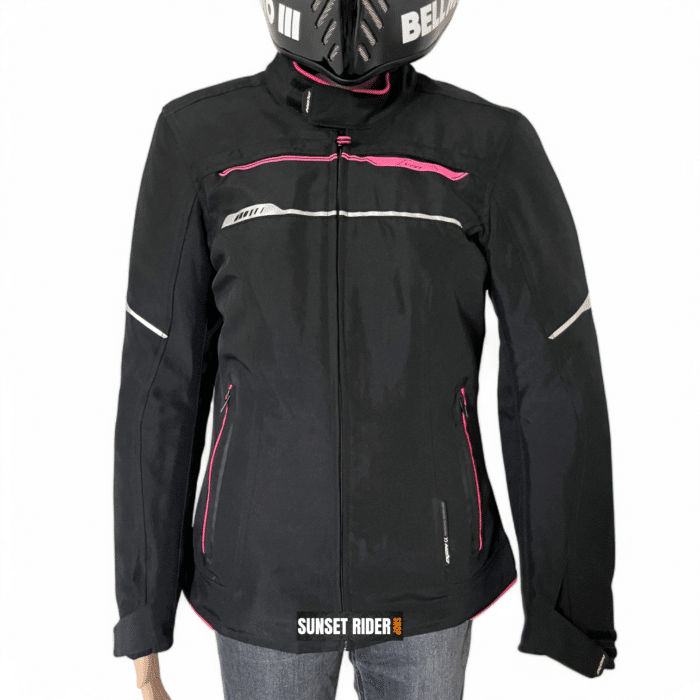 Veste moto ixon rose et noir femme seconde main taille S