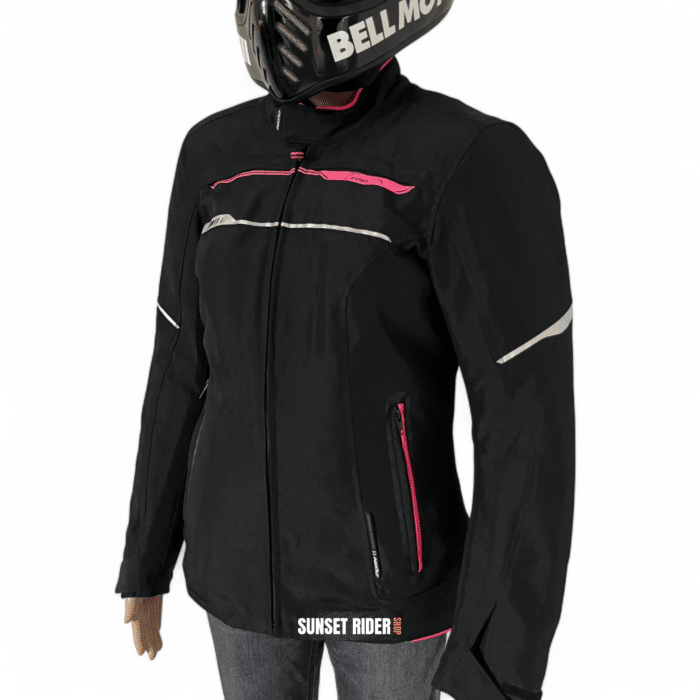 Veste moto ixon rose et noir femme seconde main taille S
