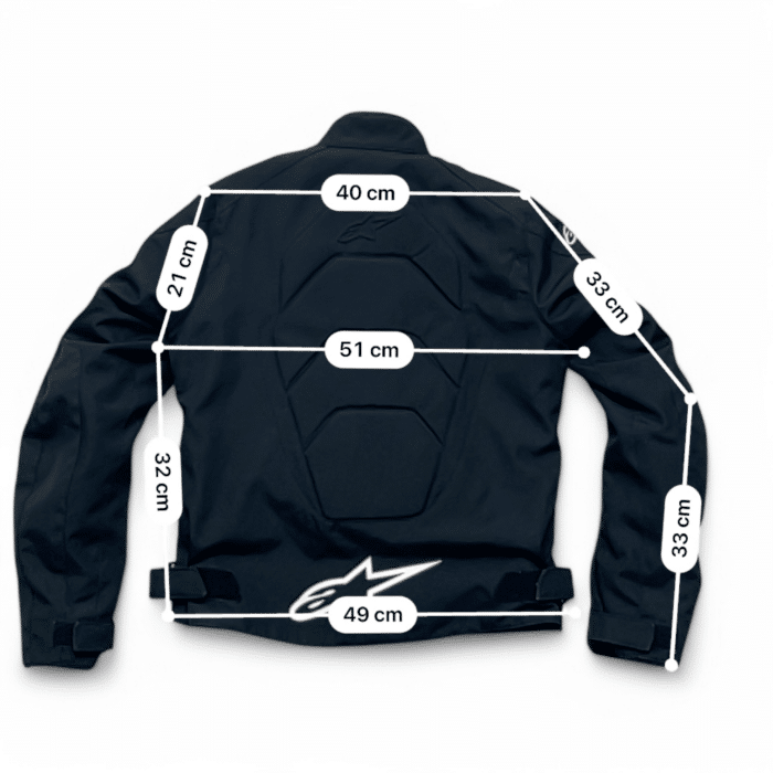 Mesures et guide des tailles en cm Veste Moto Alpinestars L Femme – Seconde main – Très bon état
