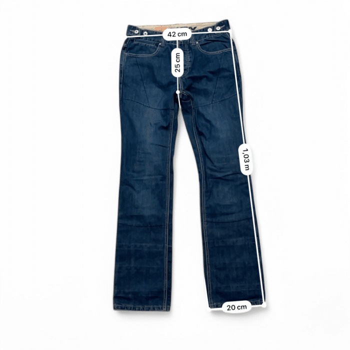 Mesures et guide des tailles en cm Jean moto IXON Dusty Navy M Homme - Très bon état - Sunset Rider