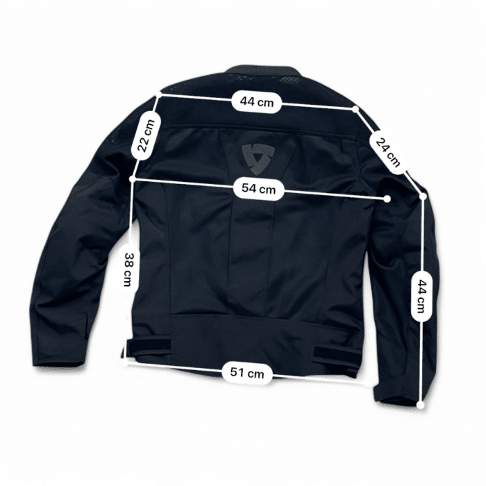 Mesures et guide des tailles en cm Veste moto textile REV'IT! Vigor M Homme - Excellent état - Sunset Rider