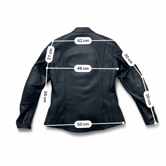 Mesure et guide taille en cm Blouson moto cuir Bering S Femme – Seconde main 