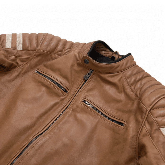 blouson moto cuir Segura Stripe seconde main en taille L pour homme