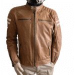 blouson moto cuir Segura Stripe seconde main en taille L pour homme