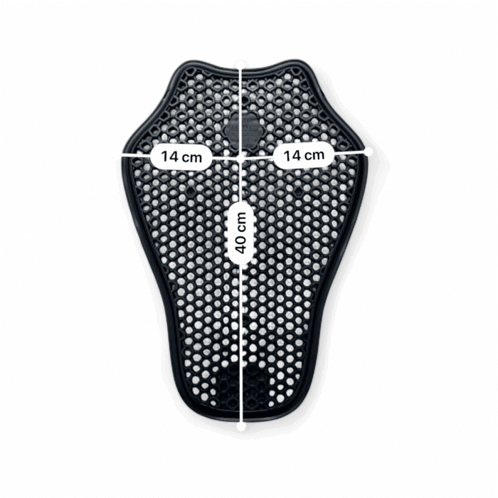 Guide taille et mesure en cm dorsale moto Protect Flex en taille L