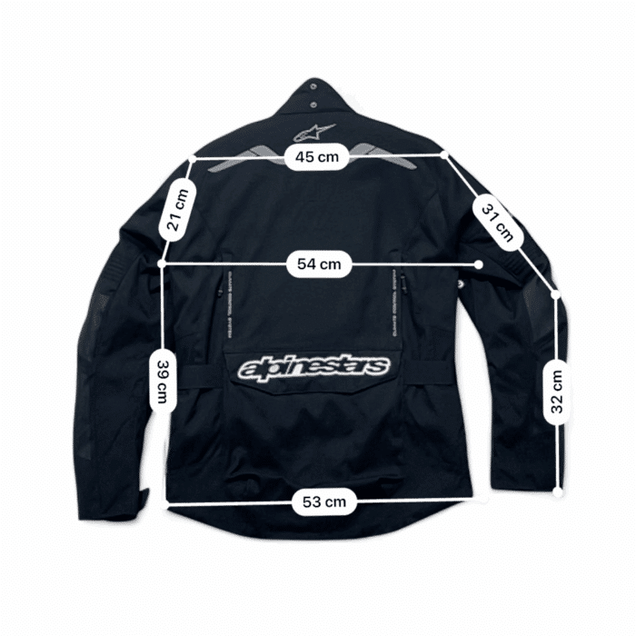 Mesure en cm blouson moto Alpinestars Andes seconde main en taille S pour homme