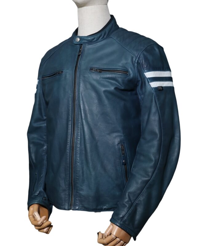 Blouson moto seconde main - SEGURA RETRO BLEU XL Homme – Très bon état