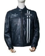 Cuir Helstons Indy occasion moto blouson bleu