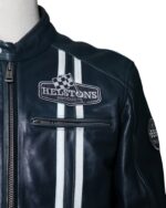 Cuir Helstons Indy occasion moto blouson bleu