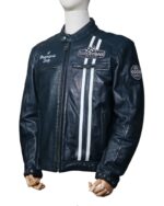 Cuir Helstons Indy occasion moto blouson bleu