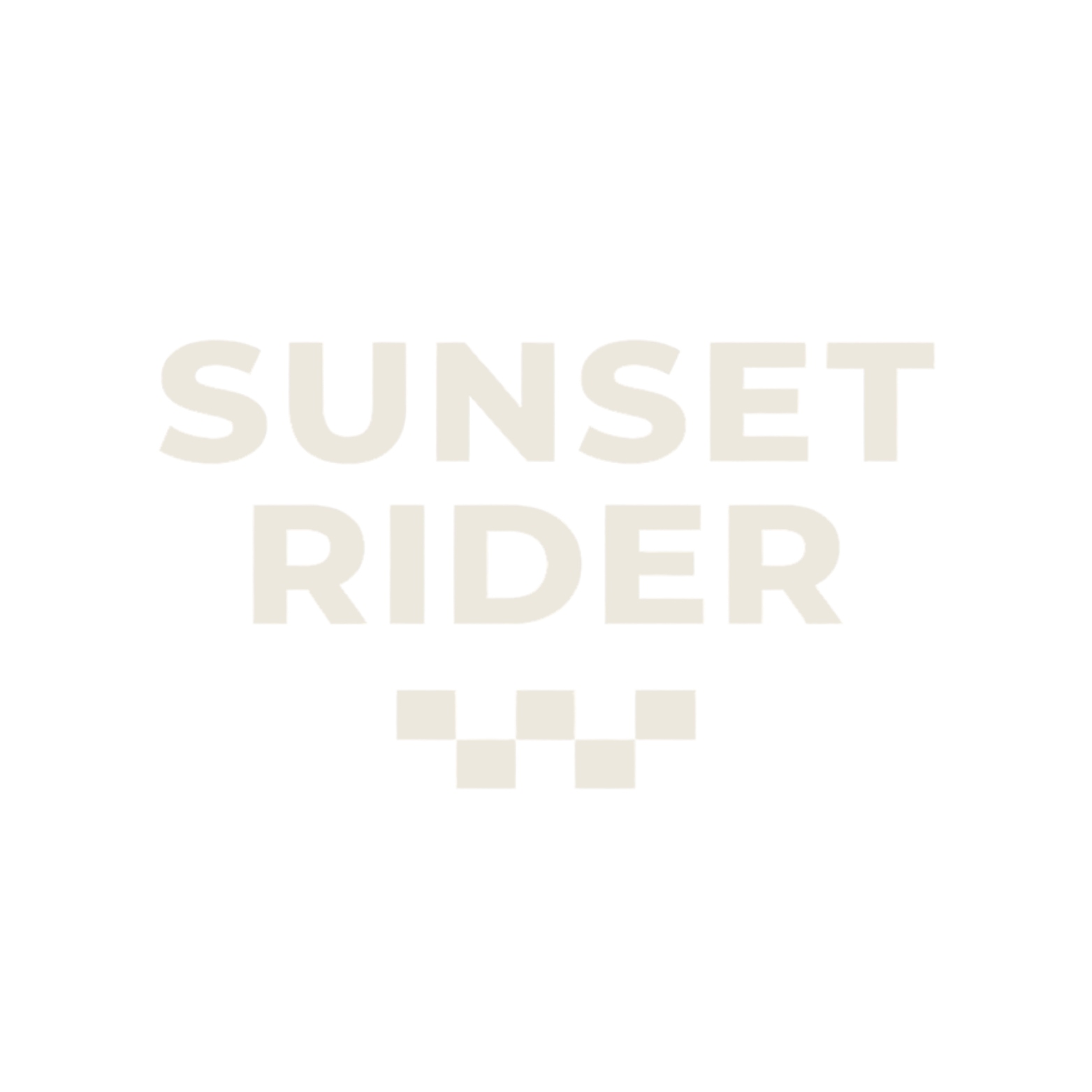 Logo sunset rider shop blanc sur fond transparent